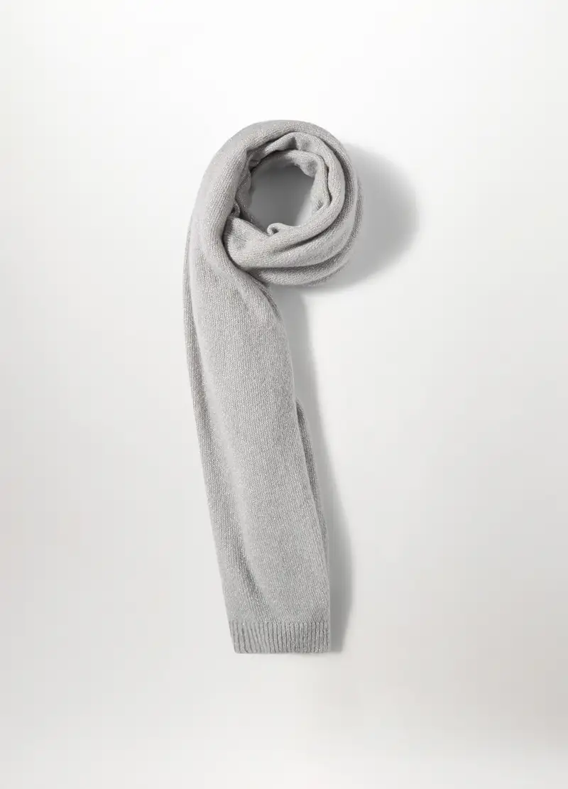 Sciarpa Tricot In Filo Lurex Donna, Grigio chiaro melange miniatura 2