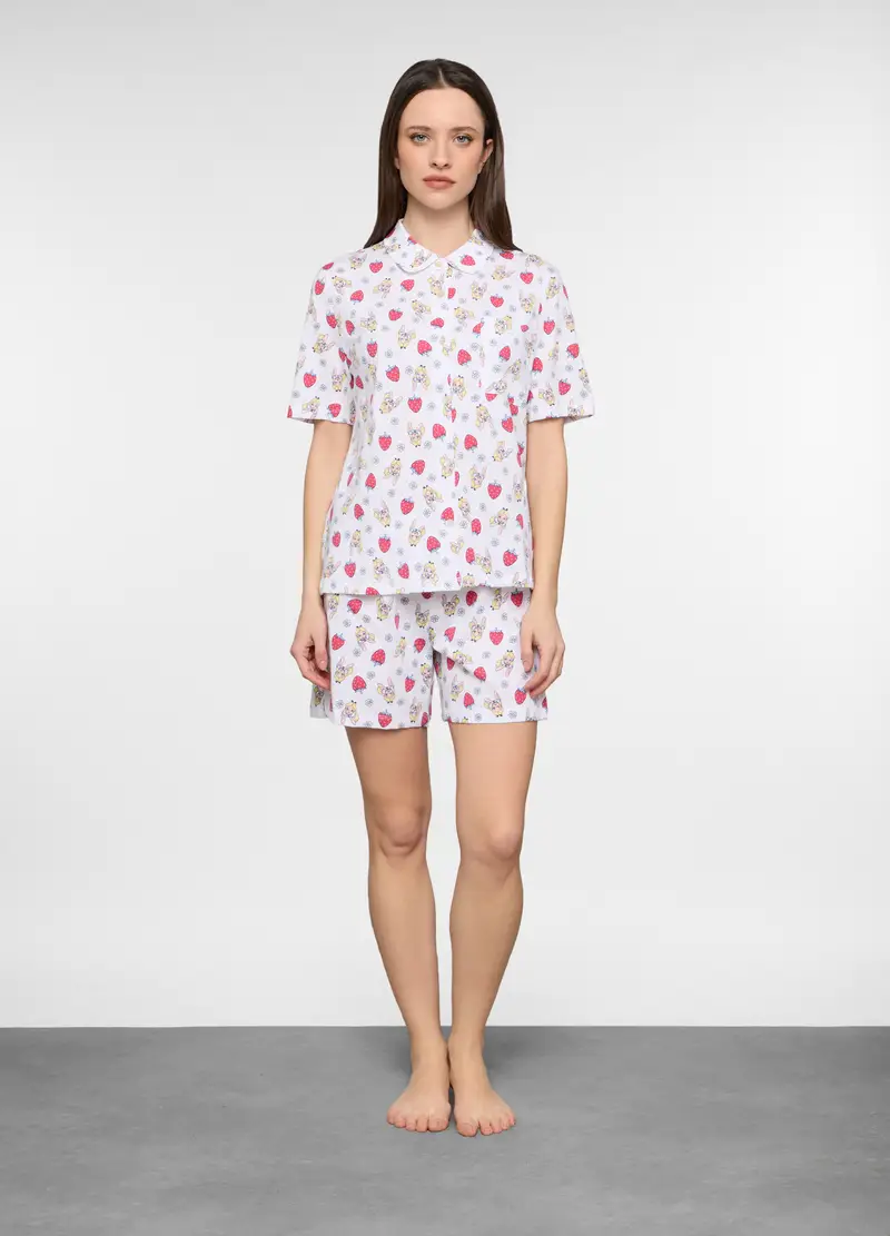 Set Pigiama Corto Disney Donna, Bianco
