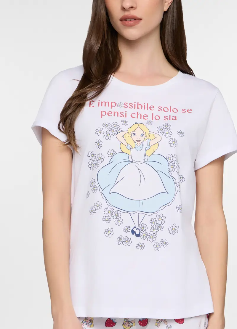 Set Pigiama Corto Disney Donna, Bianco miniatura 3