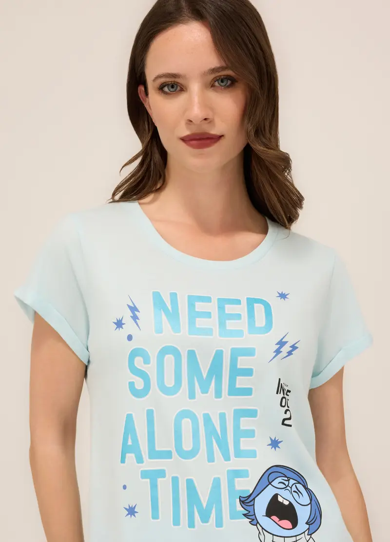 Upim, Set Pigiama Corto In Jersey Di Puro Cotone Donna, Azzurro cielo, Taglia: XS miniatura 2