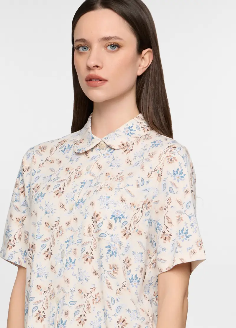 Set Pigiama Corto In Jersey Di Puro Cotone Donna, Bianco miniatura 3