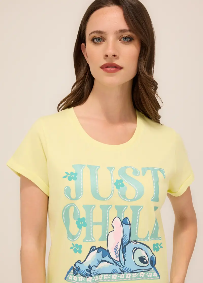 Upim, Set Pigiama Corto In Jersey Di Puro Cotone Donna, Giallo champagne, Taglia: XS miniatura 2