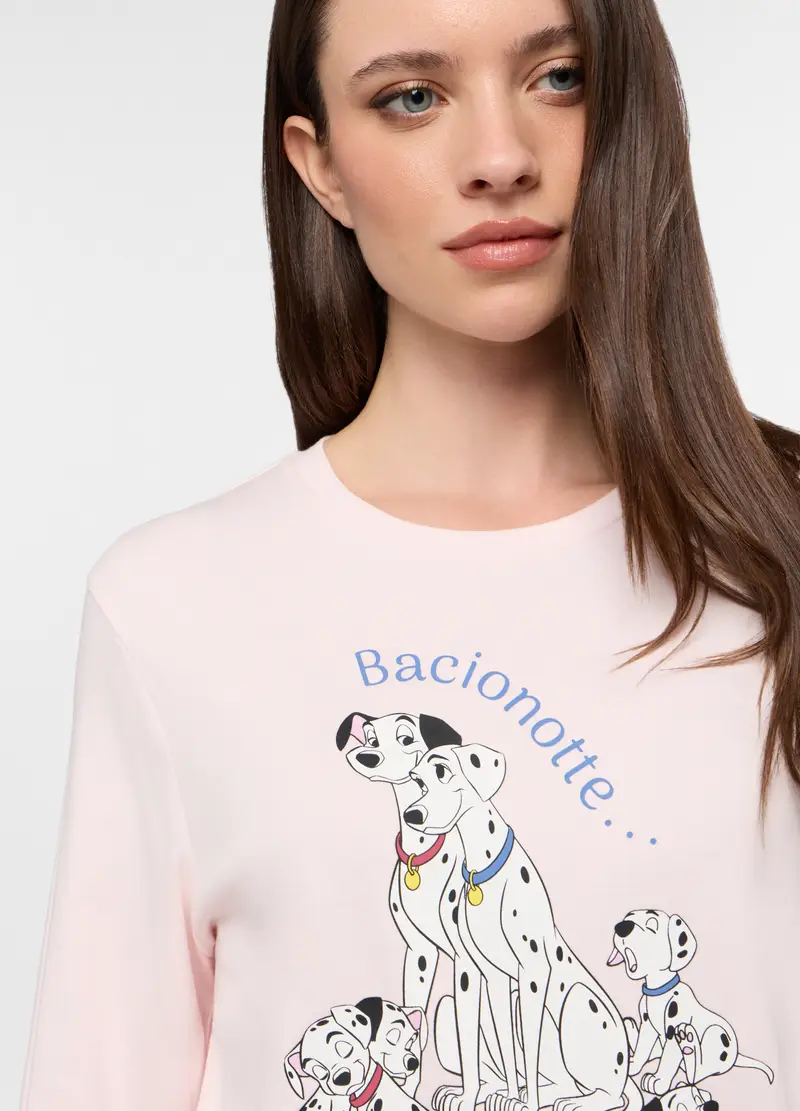 Set Pigiama In Interlock Di Puro Cotone Donna, Rosa chiaro miniatura 3