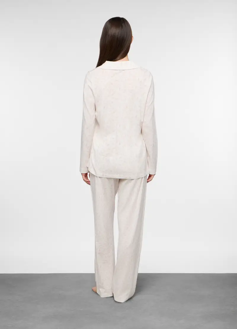 Set Pigiama In Jersey Di Misto Cotone Donna, Bianco miniatura 2