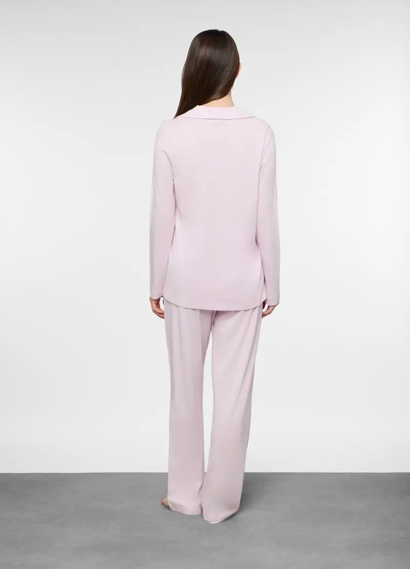 Set Pigiama In Jersey Di Misto Cotone Donna, Viola lilla miniatura 2