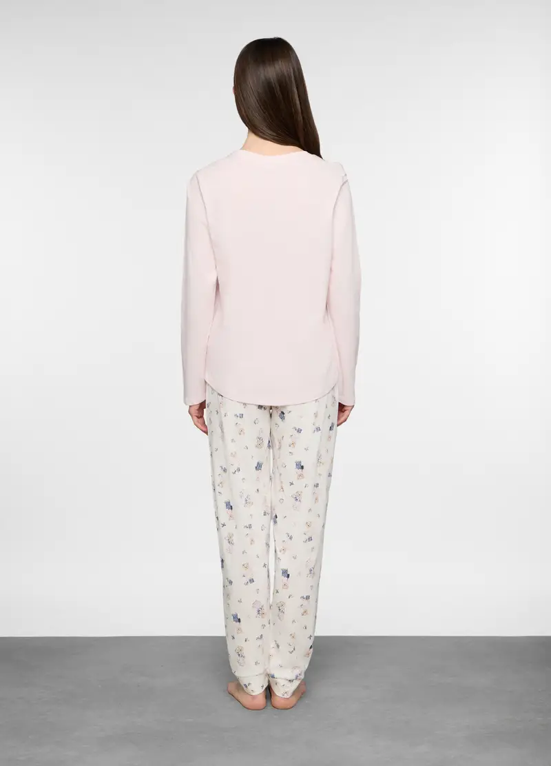 Set Pigiama In Jersey Donna, Rosa chiaro miniatura 2