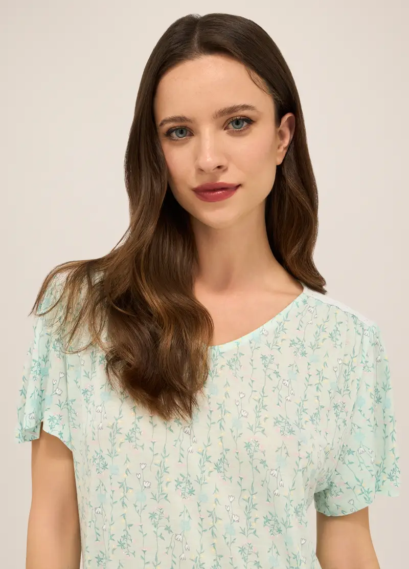 Upim, Set Pigiama In Pura Viscosa Donna, Verde acqua, Taglia: S miniatura 2