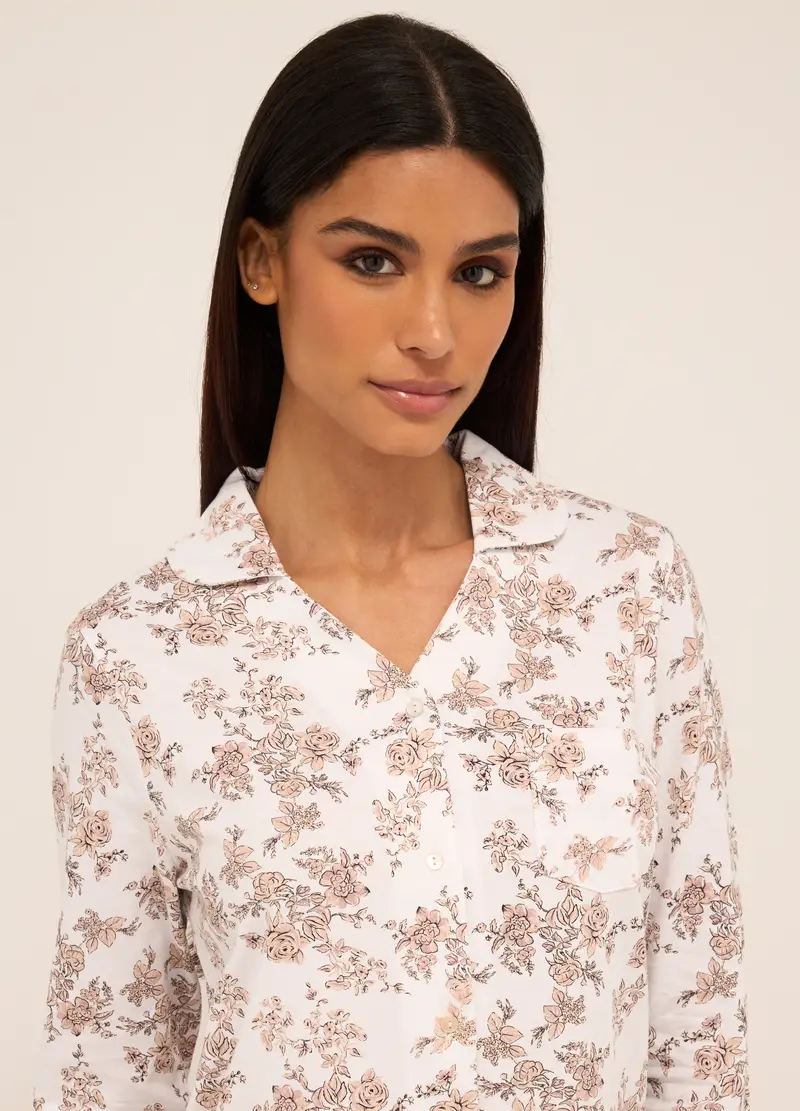 Upim, Set Pigiama In Puro Cotone Donna, Bianco, Taglia: S miniatura 2