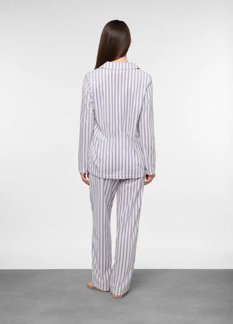 Set Pigiama Lungo In Pile Donna, Bianco miniatura 2