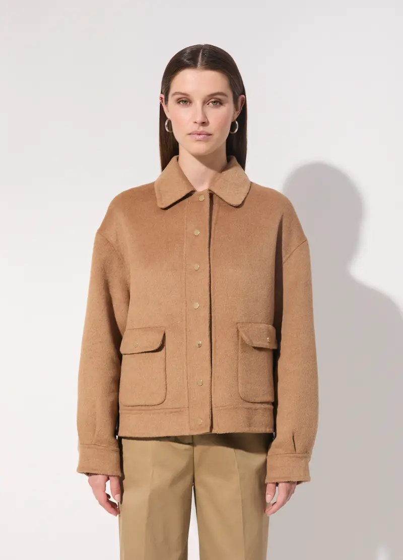 Shacket Effetto Cammello In Misto Lana Donna, Unisex, Marrone antilope miniatura 2