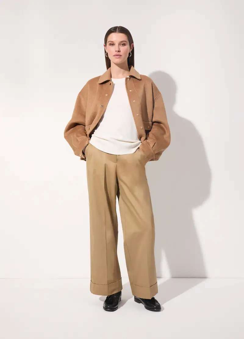 Shacket Effetto Cammello In Misto Lana Donna, Unisex, Marrone antilope