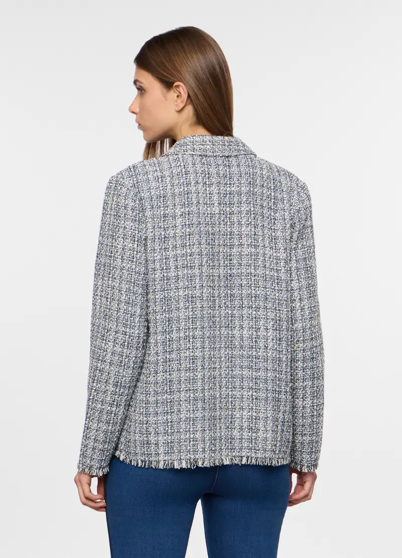 Shacket Jacquard Donna, Blu navy miniatura 2