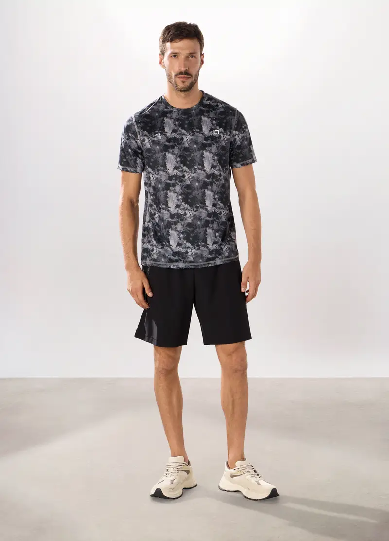 Short Sportivi In Tessuto Stretch Uomo, Unisex, Nero