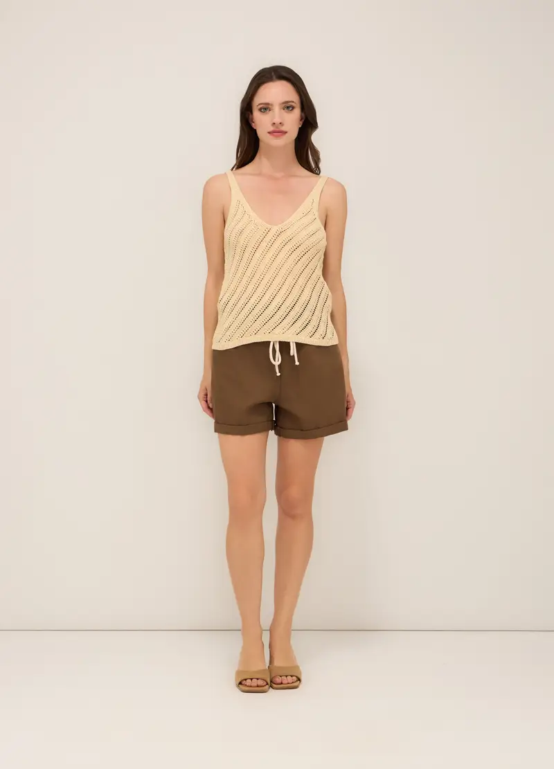 Upim, Shorts In Denim Di Puro Cotone Donna, Marrone scuro, Taglia: 38