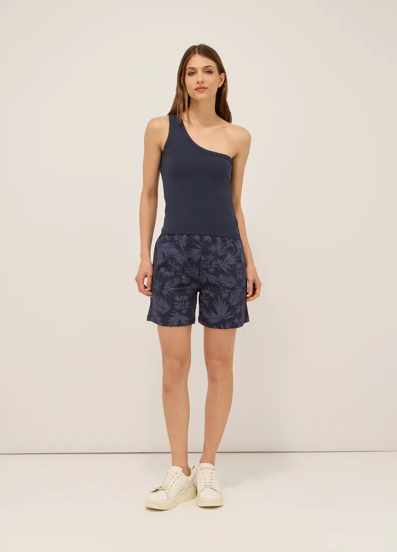 Upim, Shorts In French Terry Di Puro Cotone Donna, Blu Bluette, Taglia: M