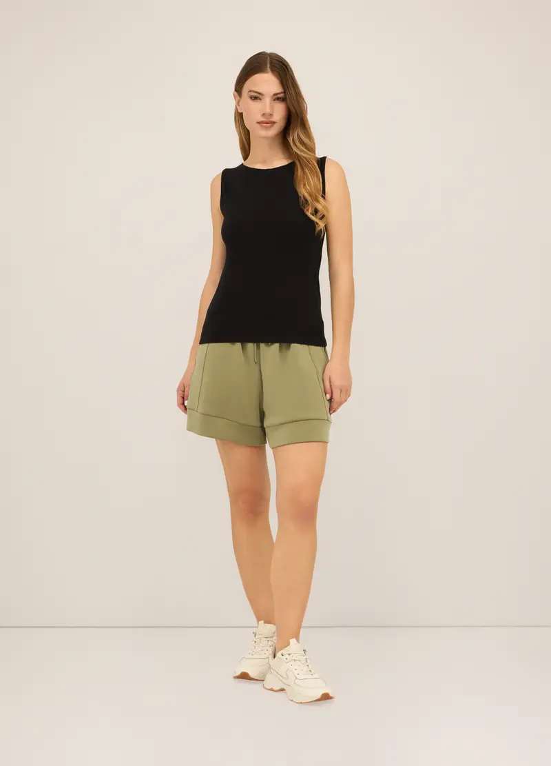 Upim, Shorts In Jersey Di Misto Cotone Donna, Verde oliva, Taglia: XS