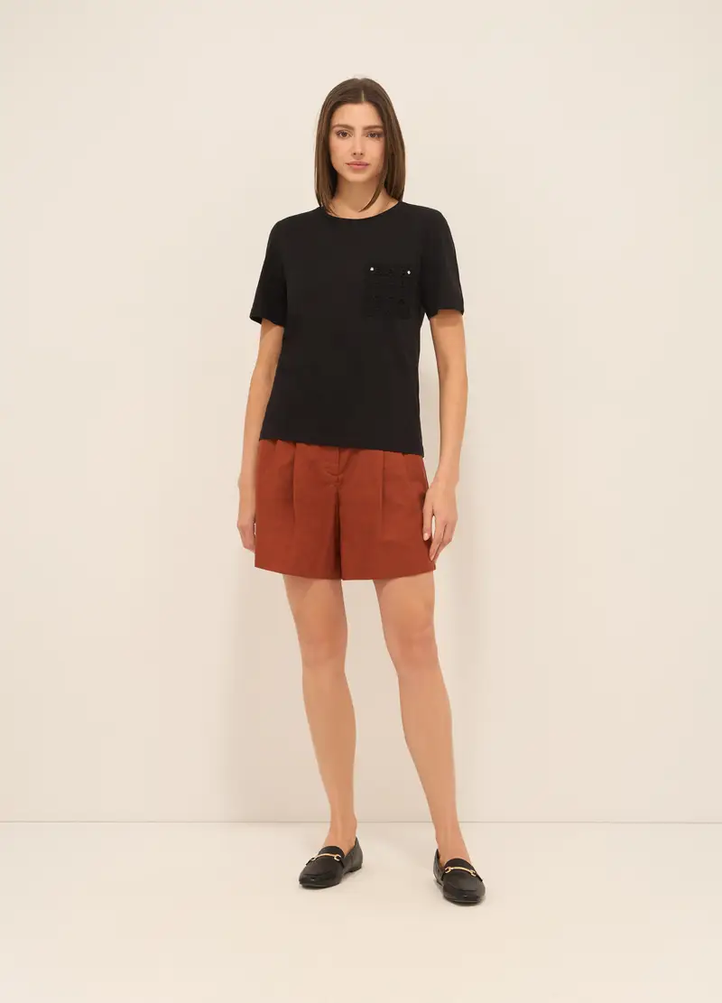 Upim, Shorts In Misto Lino Donna, Marrone cognac, Taglia: S