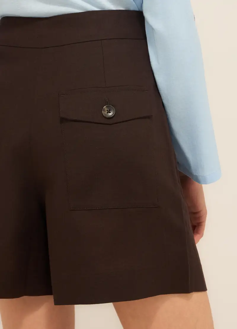 Upim, Shorts In Misto Lino Donna, Marrone scuro, Taglia: S miniatura 2