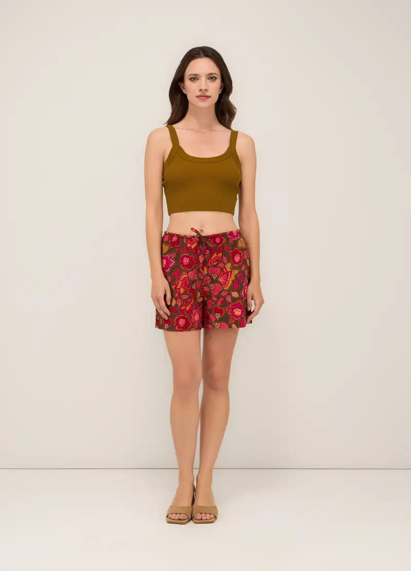 Upim, Shorts In Misto Lino Donna, Rosso aragosta, Taglia: XS
