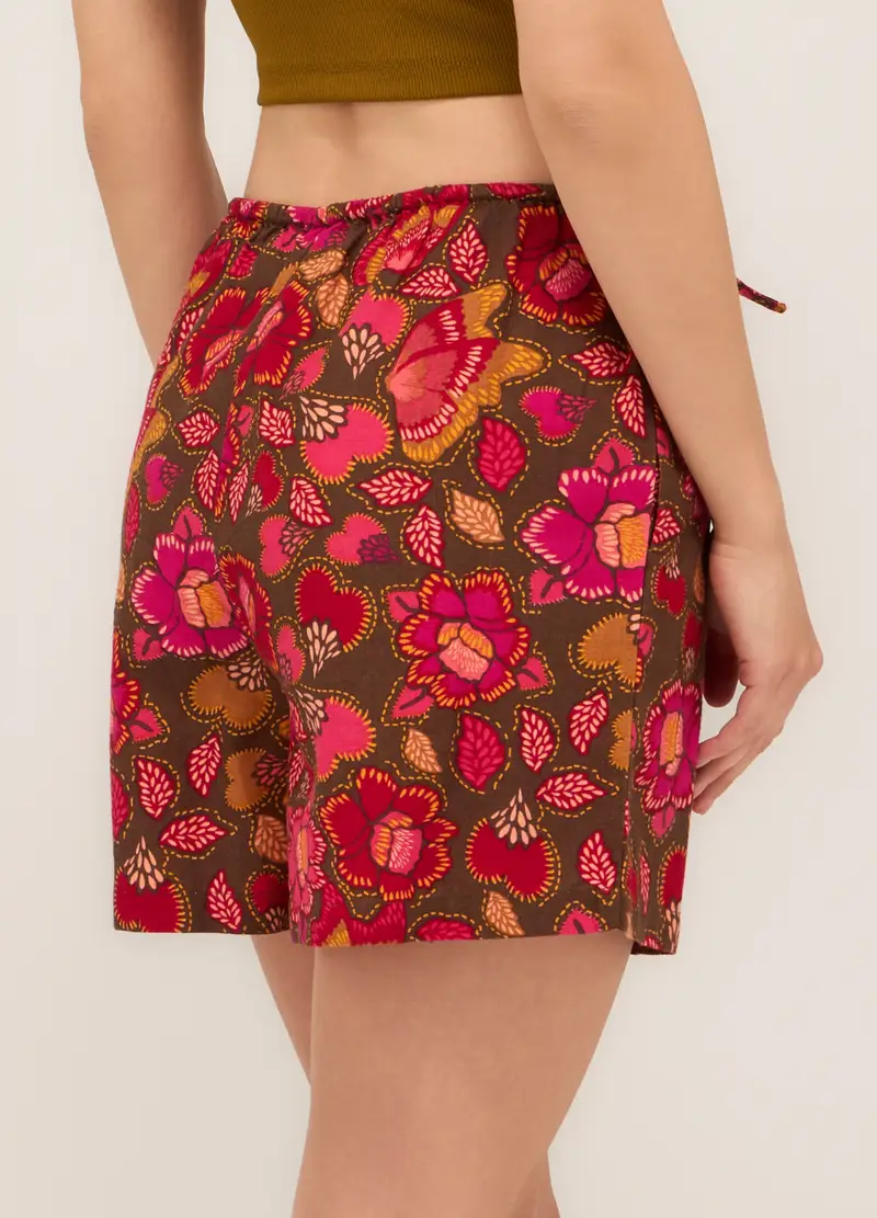 Upim, Shorts In Misto Lino Donna, Rosso aragosta, Taglia: XS miniatura 2