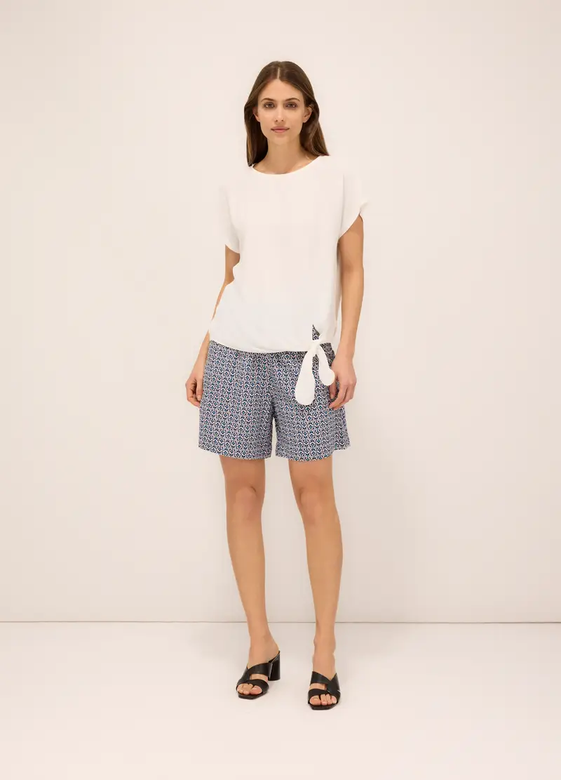 Shorts In Pura Viscosa Donna, Blu scuro