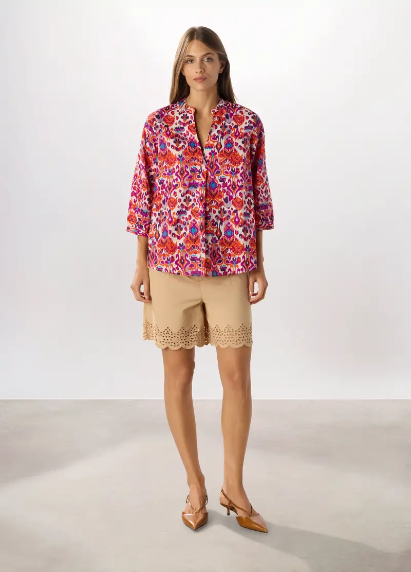 Shorts In Puro Cotone Donna, Marrone chiaro