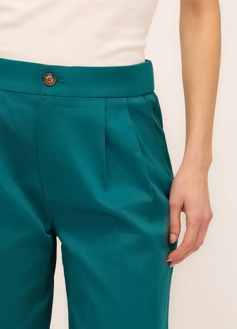 Upim, Shorts In Raso Di Cotone Stretch Donna, Verde ottanio, Taglia: 44 miniatura 2