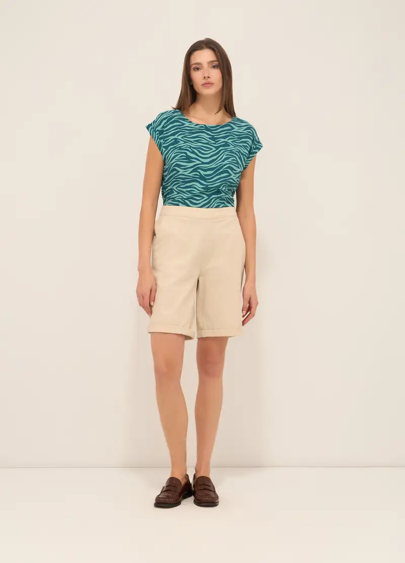 Upim, Shorts In Twill Di Cotone Stretch Donna, Beige chiaro, Taglia: S