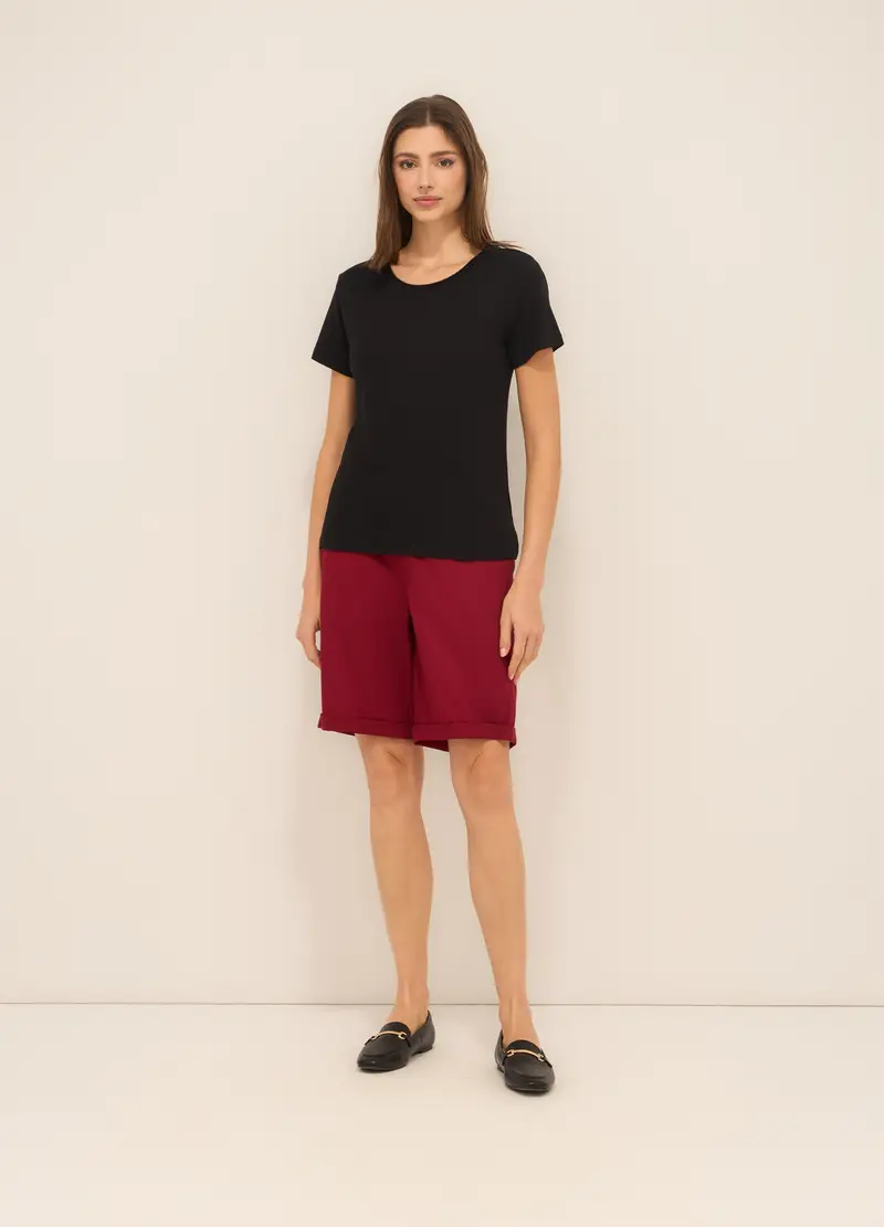 Upim, Shorts In Twill Di Cotone Stretch Donna, Rosso aragosta, Taglia: S