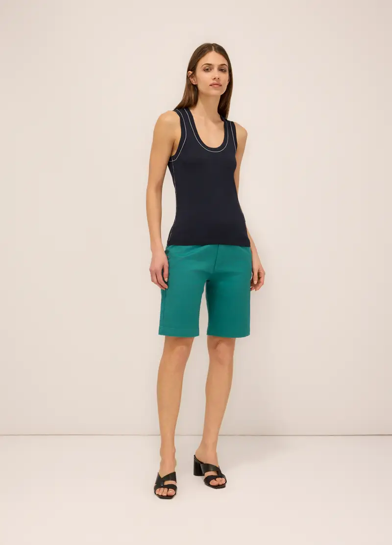Upim, Shorts In Twill Di Cotone Stretch Donna, Verde ottanio, Taglia: 42