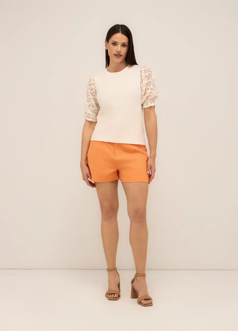 Upim, Shorts Misto Lino Donna, Arancione tangerine, Taglia: XS