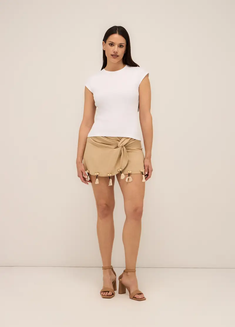 Upim, Shorts Misto Lino Donna, Beige chiaro, Taglia: XS