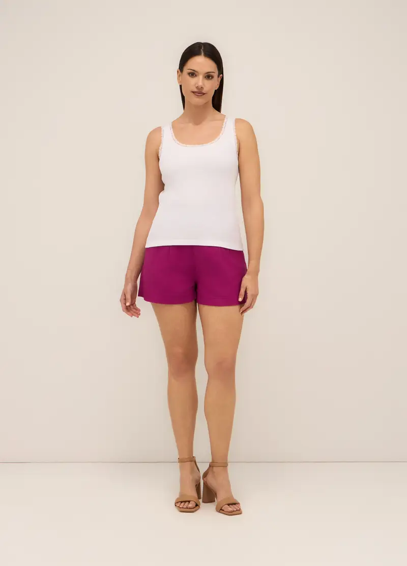 Upim, Shorts Misto Lino Donna, Rosa ciclamino, Taglia: XS