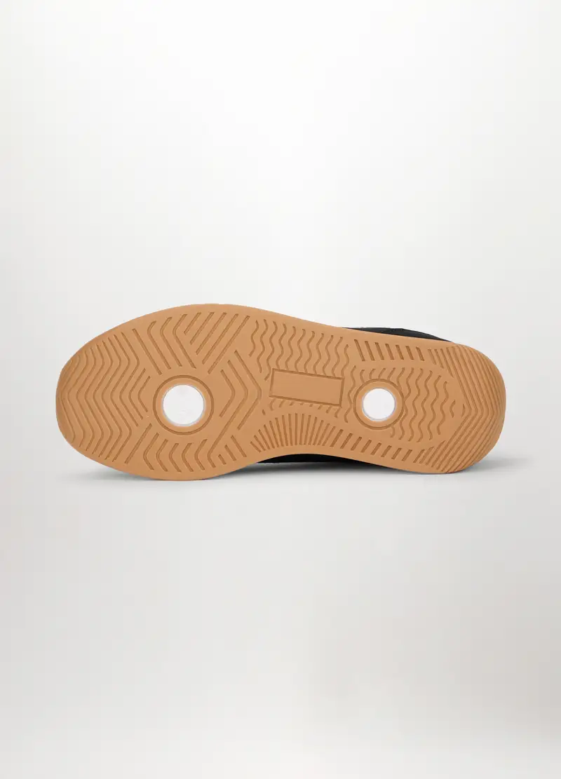 Sneakers Con Inserti In Eco Pelle Donna, Nero/Bianco miniatura 3