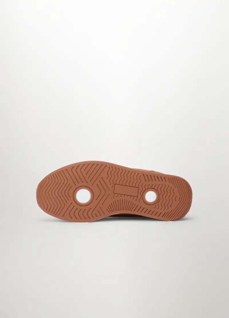 Sneakers Stringate In Ecopelle Donna, Marrone chiaro miniatura 3