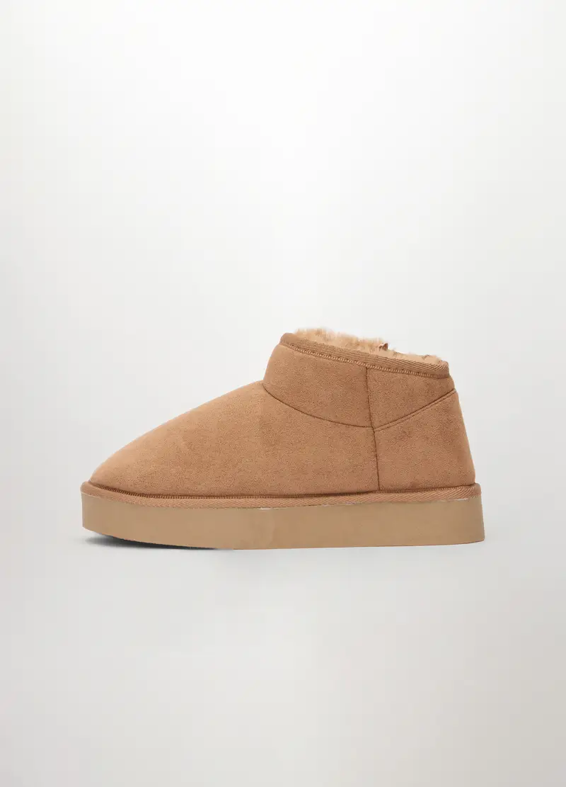 Stivaletti In Ecopelle Scamosciata Donna, Marrone chiaro