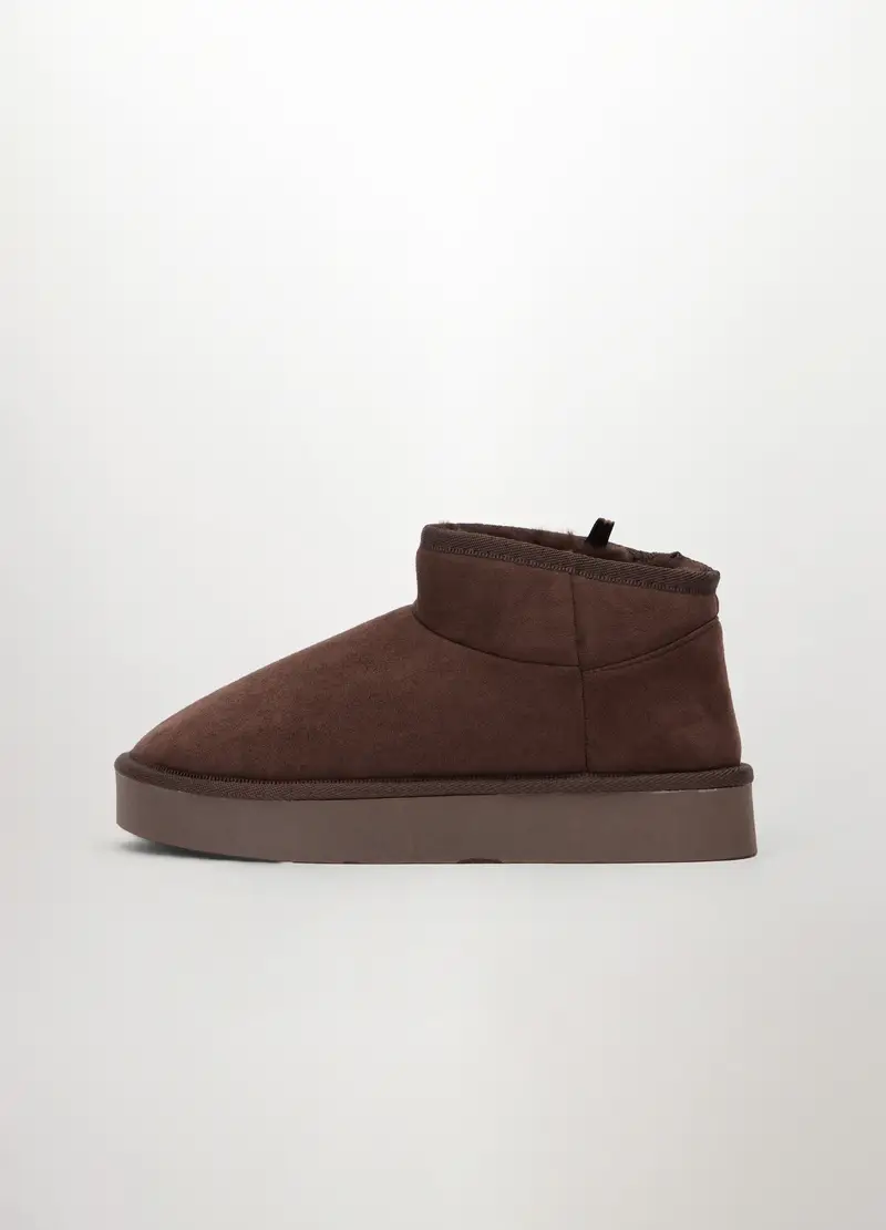 Stivaletti In Ecopelle Scamosciata Donna, Marrone scuro