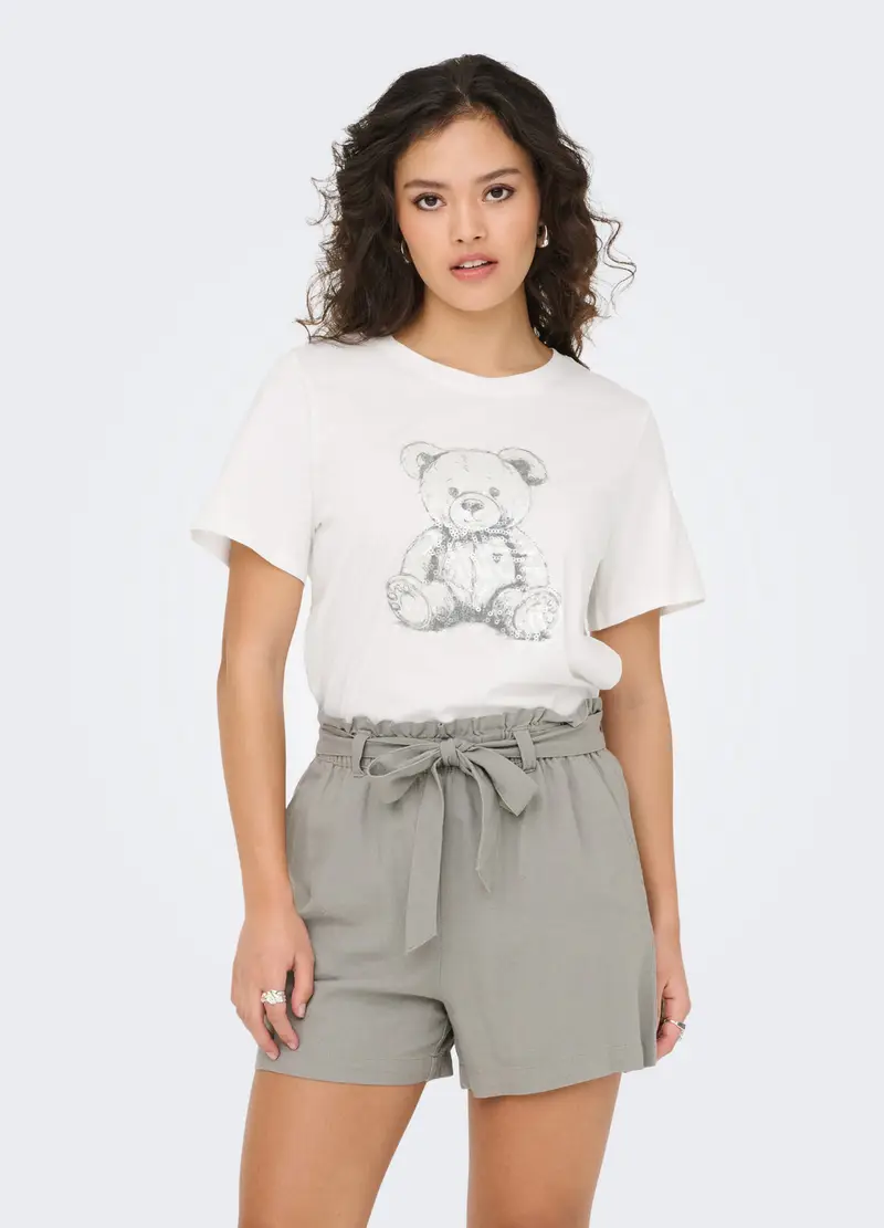 T-shirt A Maniche Corte Donna, Unisex, Bianco