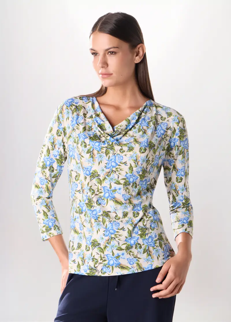 T-shirt Con Stampa Donna, Beige chiaro