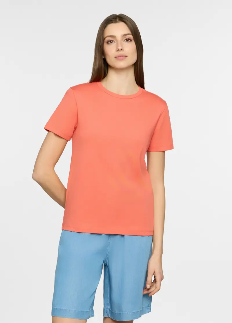 T-shirt Girocollo Donna, Arancione tangerine