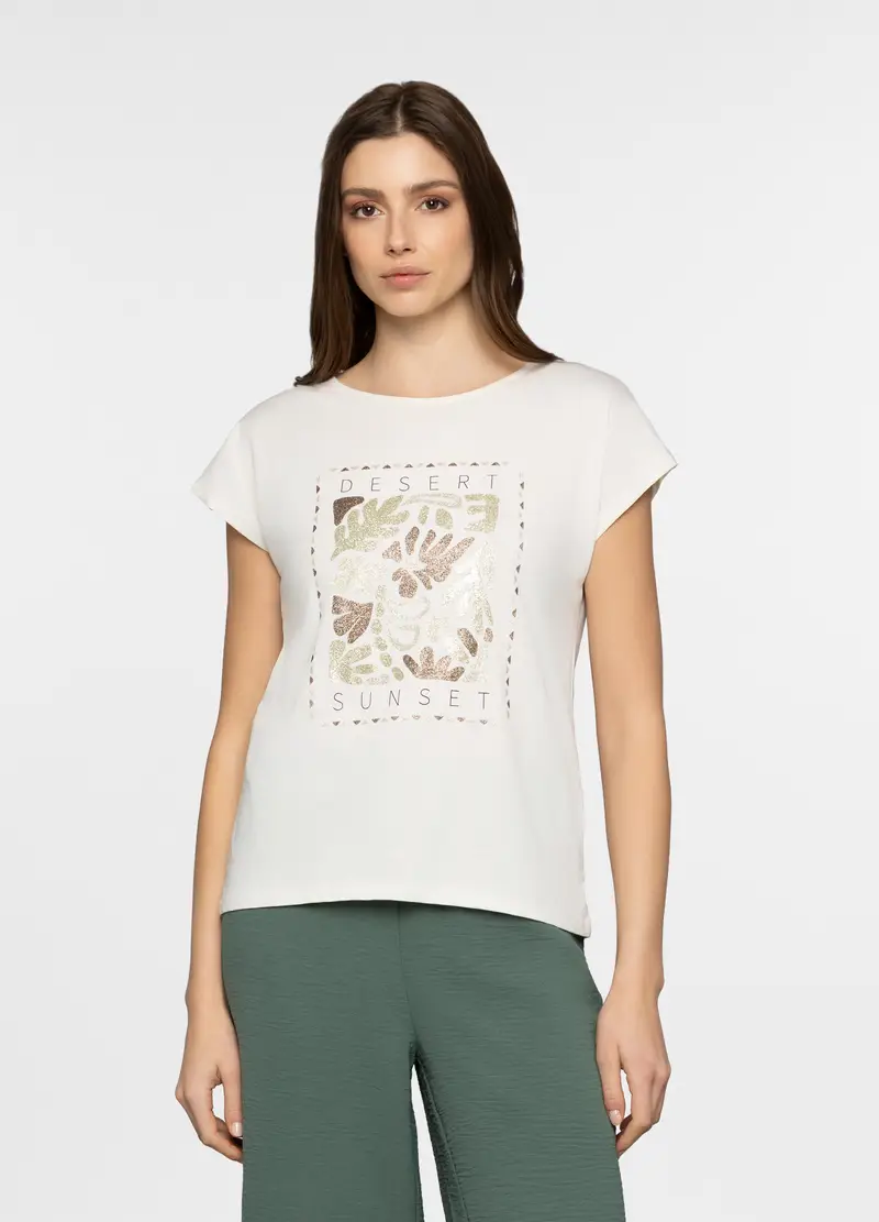 T-shirt Girocollo Donna, Bianco