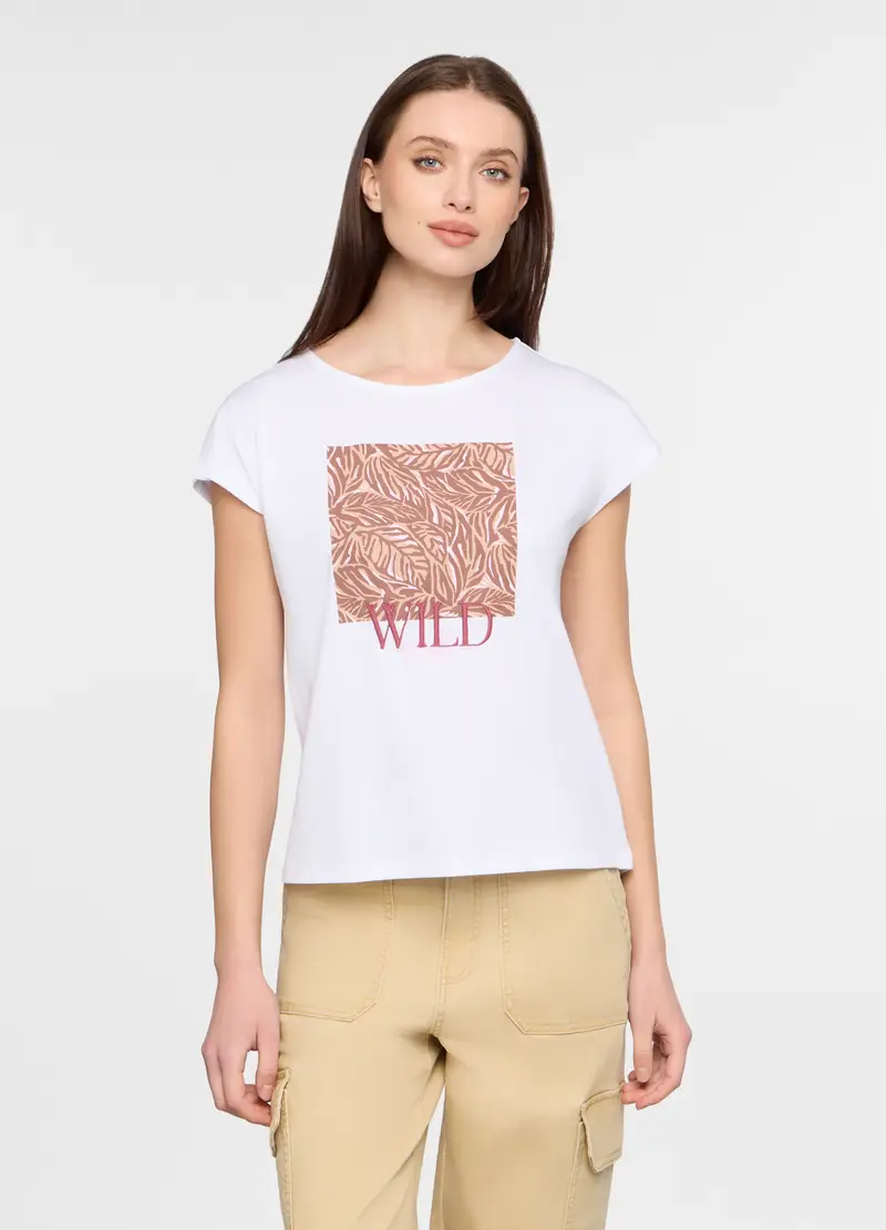 T-shirt Girocollo Donna, Bianco