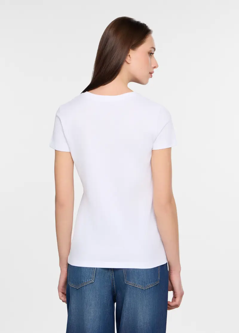 T-shirt Girocollo Donna, Bianco miniatura 2