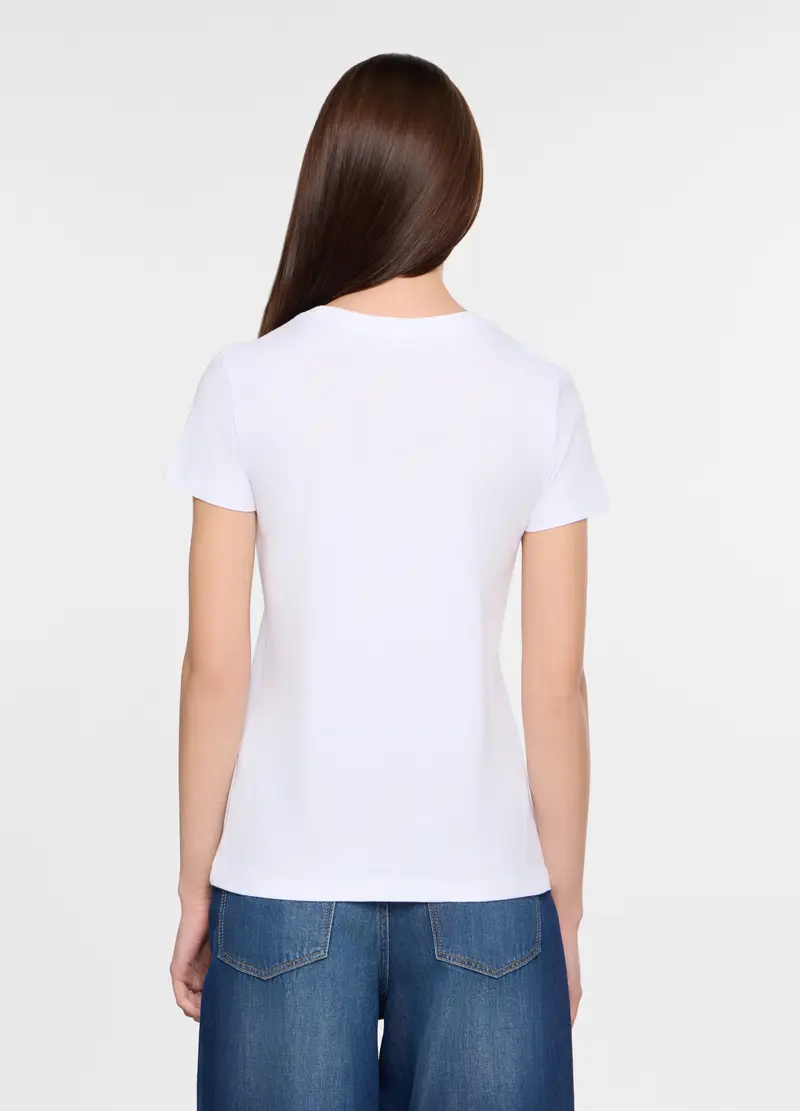 T-shirt Girocollo Donna, Bianco miniatura 2