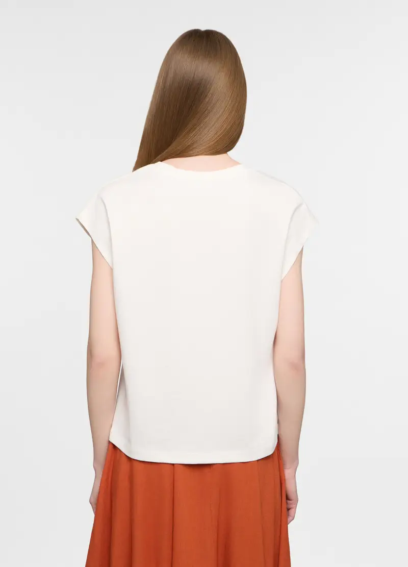 T-shirt Girocollo Donna, Bianco miniatura 2