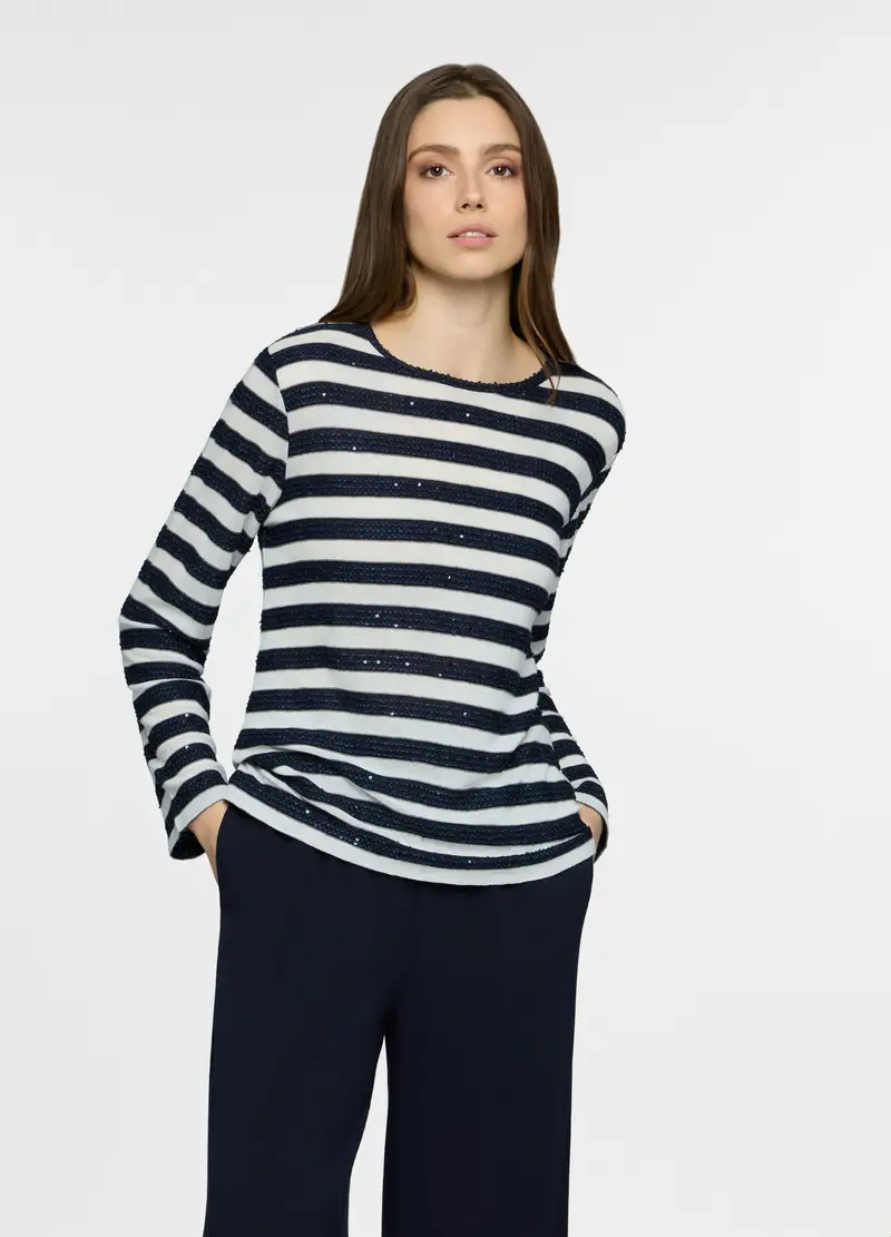 T-shirt Girocollo Donna, Blu Bluette