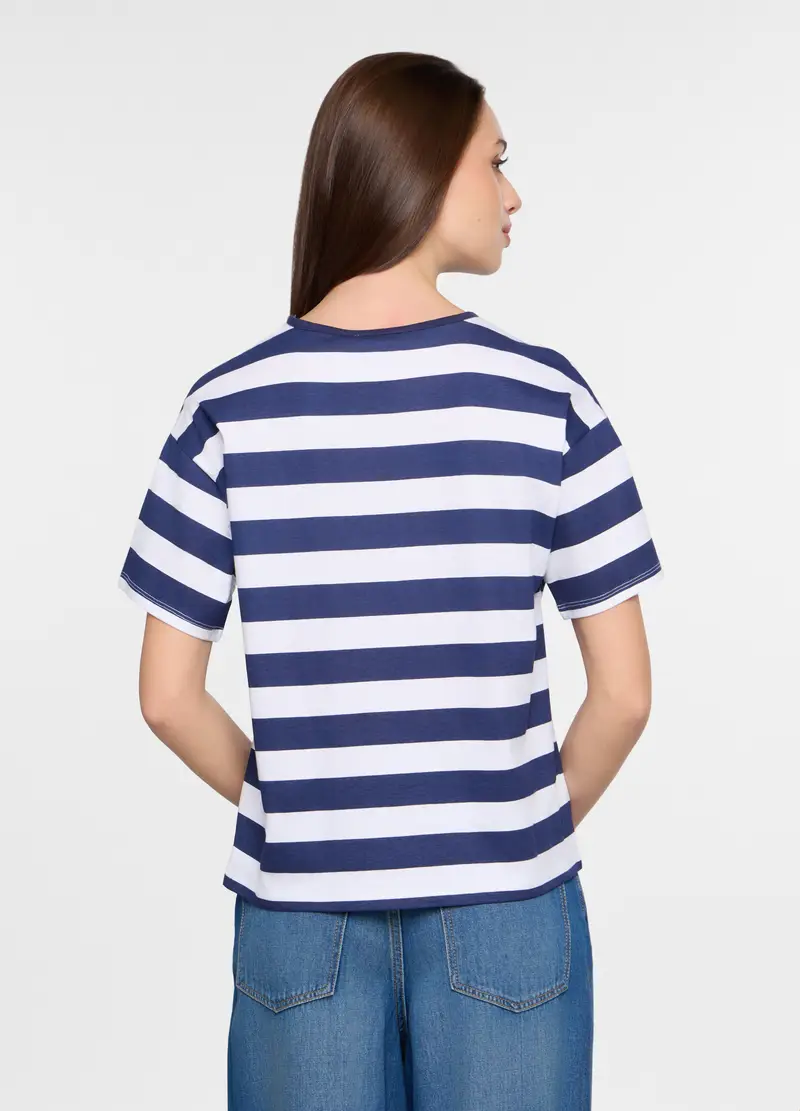 T-shirt Girocollo Donna, Blu navy miniatura 2