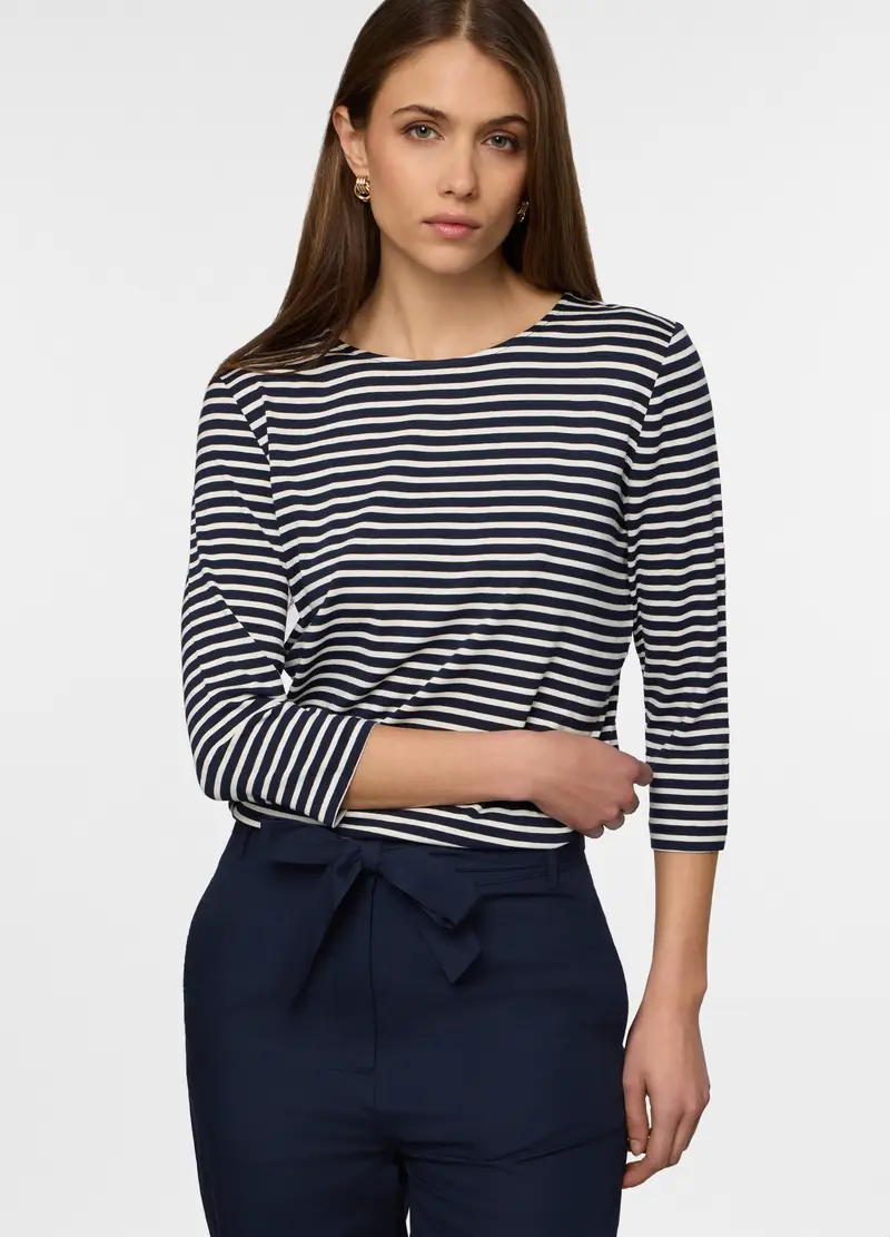 T-shirt Girocollo Donna, Blu navy