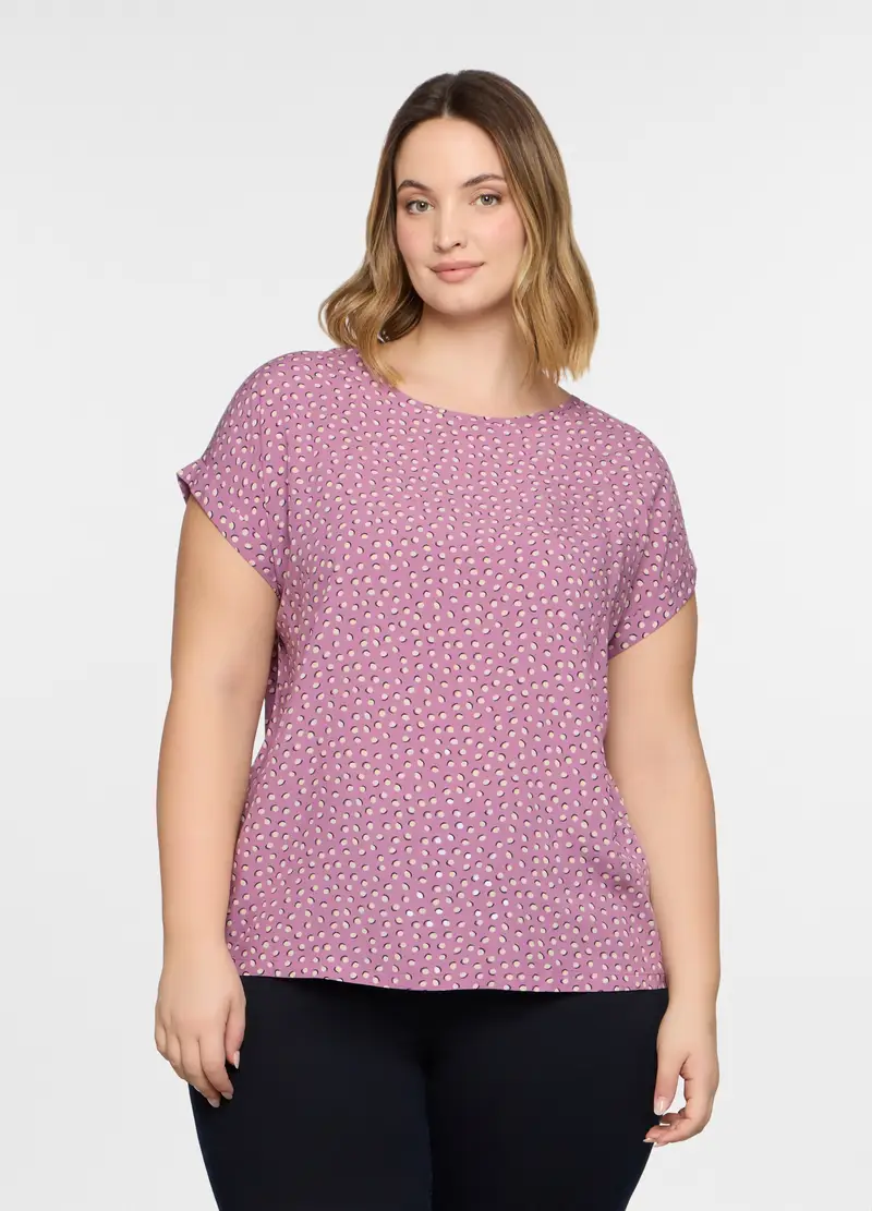 T-shirt Girocollo Donna Curvy, Rosa chiaro