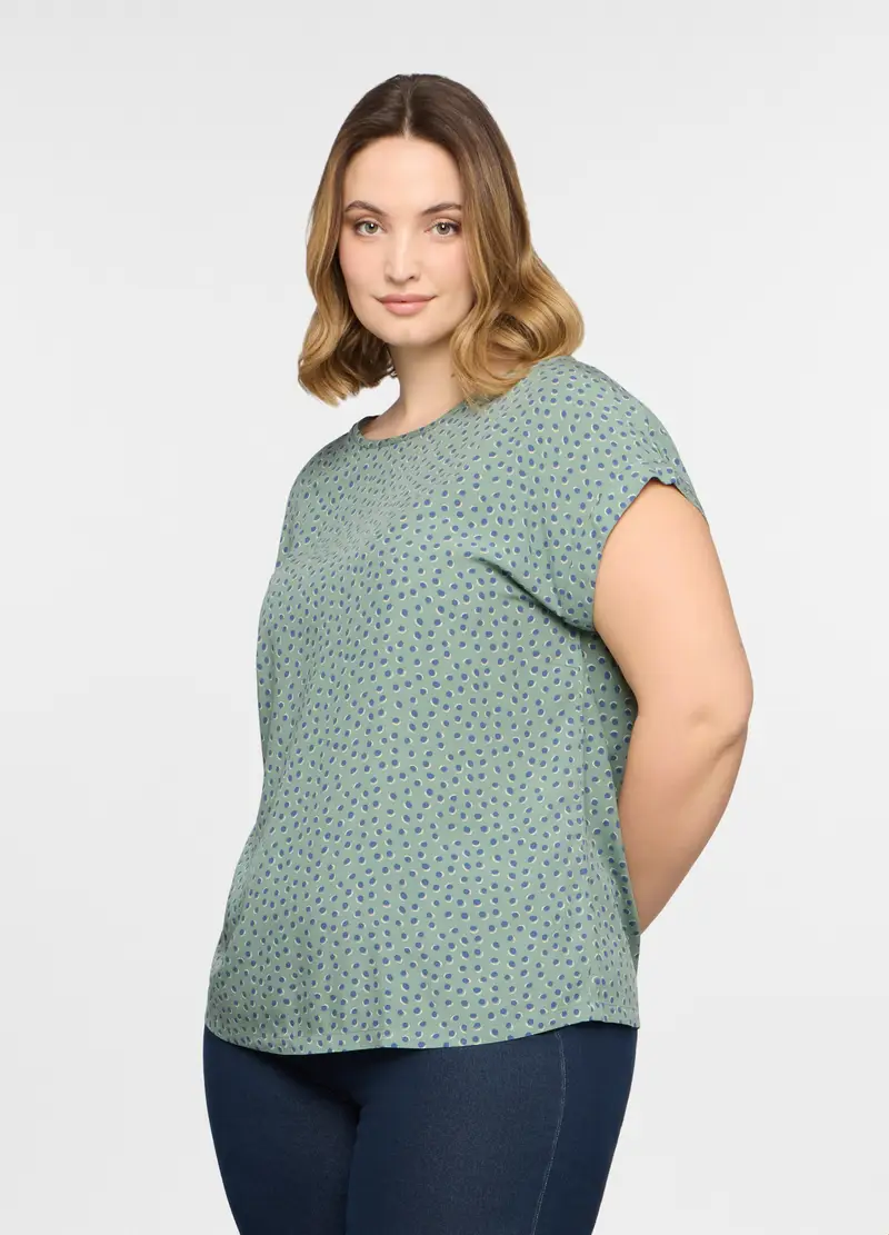 T-shirt Girocollo Donna Curvy, Verde chiaro